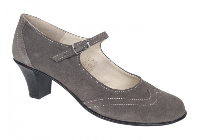 Marimea 37 Pantofi dama eleganti din piele naturala intoarsa Gri P104GRI5VEL